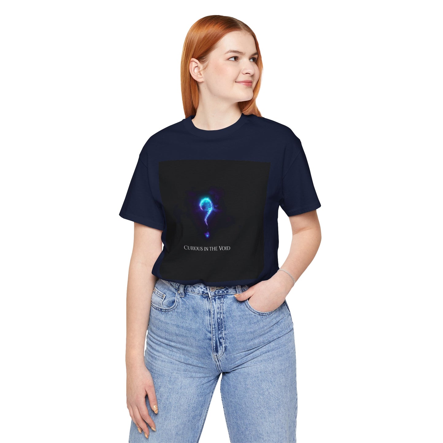Curious in the Void | Glowing Question Mark T-Shirt | EchoVoid